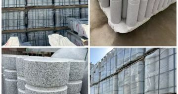 包头 芝麻白花岗岩挡车柱、隔离柱多少钱