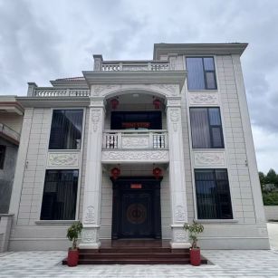 包头 芝麻白石材别墅干挂案例展示