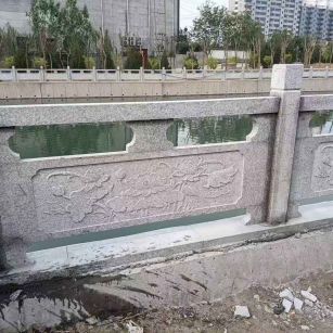 包头 芙蓉白大花桥梁、河道，石材栏杆、围栏、护栏