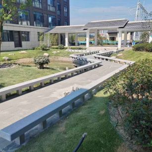 包头 芝麻灰小区坐凳&栏杆安装效果