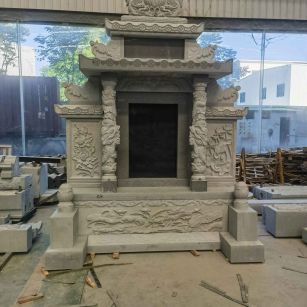 包头 芝麻灰高档墓碑、土墓，一套也支持定做