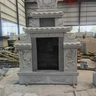 包头 芝麻灰高档墓碑、土墓，一套也支持定做