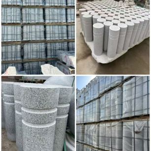 包头 芝麻白花岗岩挡车柱、隔离柱多少钱