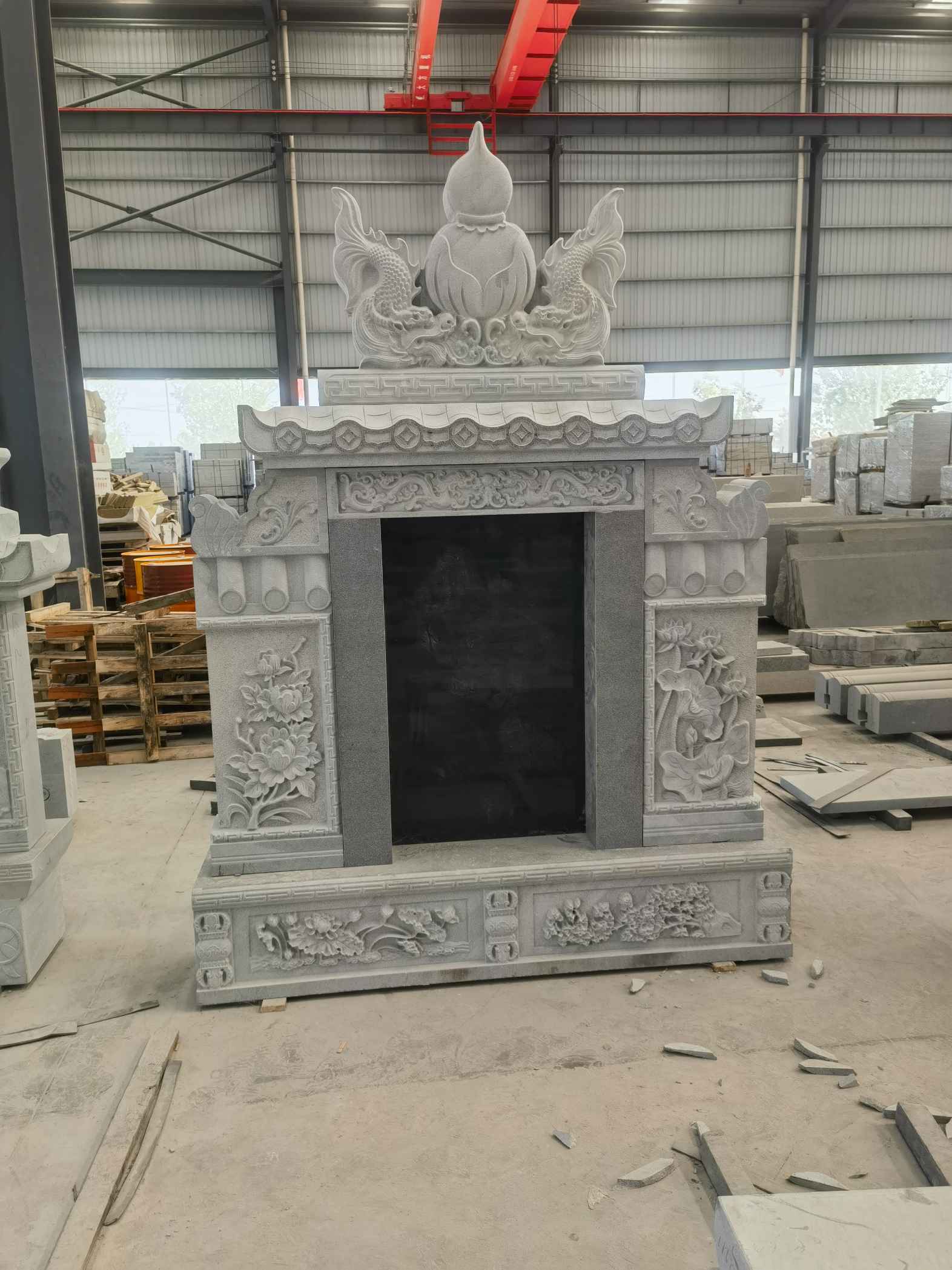 包头 芝麻灰高档墓碑、土墓，一套也支持定做