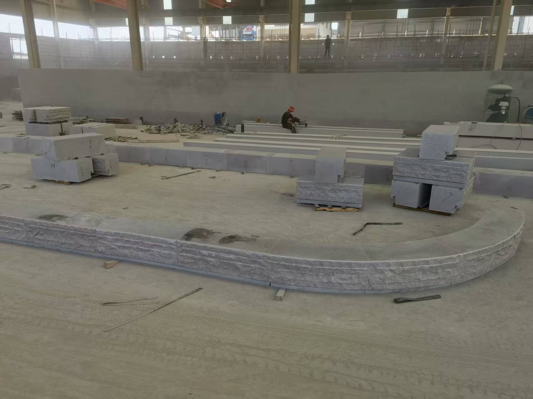 包头 芝麻白整石坐凳（光面+自然面）