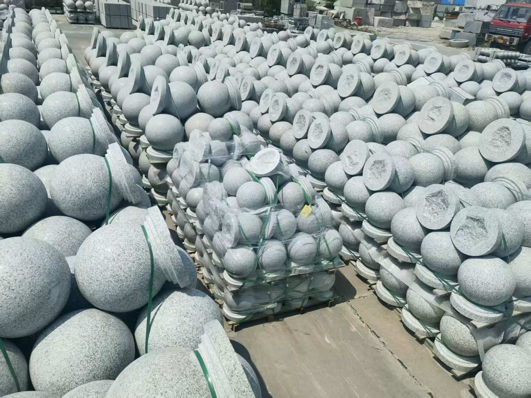 包头 花岗岩实心圆球，石球，挡车球，挡车石，车止石，路障石。